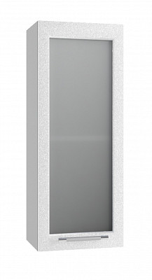 Шкаф высокий 400"Лакрима" (МДФ металлик) (Белый/Стекло) /DSV/Olv/ВПС400 - 1