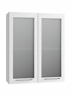 Шкаф высокий 800"Лакрима" (МДФ металлик) (Белый/Стекло) /DSV/Olv/ВПС800 - 1