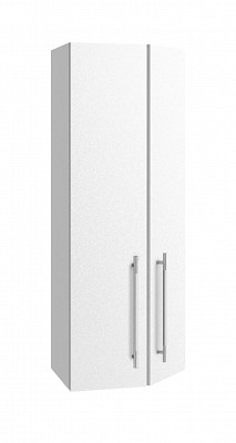 Шкаф высокий торцевой 400 правый"Лакрима" (МДФ металлик) (Белый) /DSV/Olv/ВПТ400R - 1