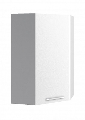 Шкаф высокий угловой 600"Лакрима" (МДФ металлик) (Белый) /DSV/Olv/ВПУ600 - 1