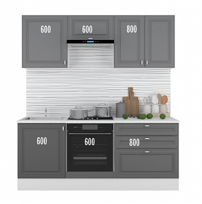 Тумба 60 под мойку накл."Форд" (МДФ ) (Графит Софт) /Gnt/Ev/М19 - 4