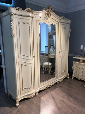 Спальный гарнитур 7 предм. 4ств./1600 "Себастьяно" (МДФ) (Корень дуба глянец/Бархат/Шелкография/Патина/Лак) UgJk/4+160 - 2