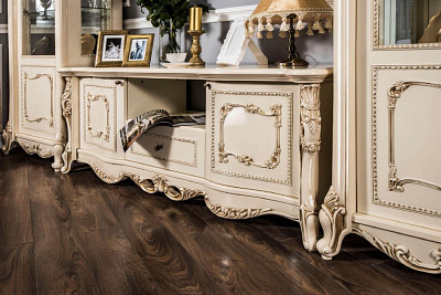 Витрина 0,8 лев. "Себастьяно" (МДФ) (Крем глянец/Шелкография/Стекло) EsandwichUgJk - 3