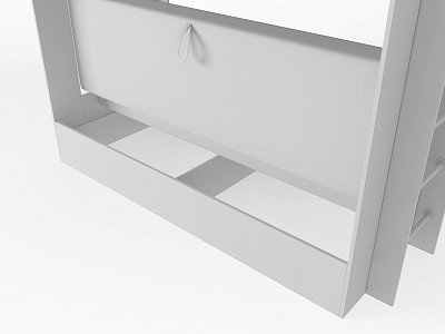 Кровать двухъярусная с диваном "Лаворо" (Анкор белый/Пинк/Велюр Принт Filin Magenta (AT)) D - 4