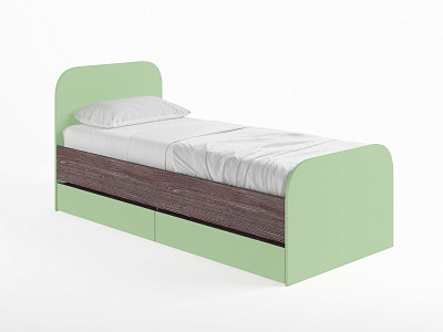 Кровать 800 "Лаворо" (Анкор тёмный/Мята) D_Isl - 2