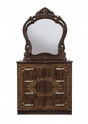 Комод quatro+Зеркало decore "Клео" (МДФ) (Караваджо глянец/Патина/Шелкография/Лак) UgPt - 2