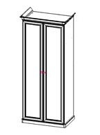 Шкаф 2-х дв. (штанга)"Клео" (МДФ) (Караваджо глянец/Патина/Шелкография/Лак) UgPt - 2