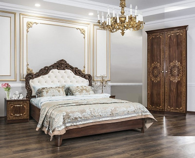 Шкаф 2-х дв. (штанга)"Клео" (МДФ) (Караваджо глянец/Патина/Шелкография/Лак) UgPt - 3