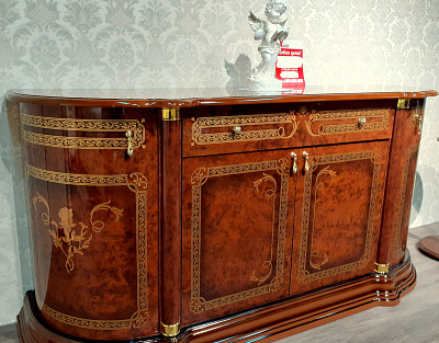 Гостиная plus "Виктория" (МДФ) (Орех глянец/Шелкография/Стекло) Dm/Rz - 2