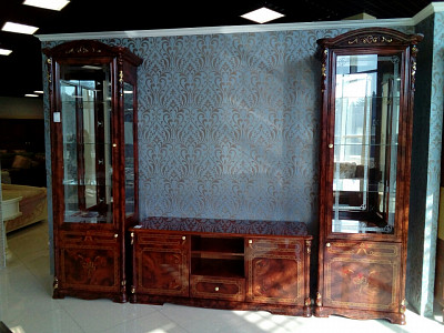 Гостиная "Виктория" (МДФ) (Орех глянец/Шелкография/Стекло) Dm/Rz - 2