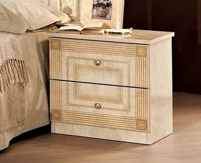 Спальный гарнитур 6 предм. L "Севилья" (МДФ) (Бежевый глянец/Шелкография) Dm/Rm - 4