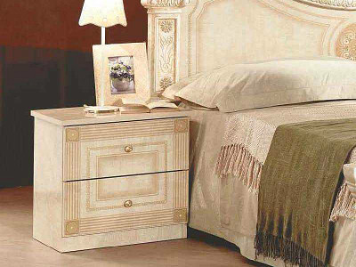 Спальный гарнитур 6 предм. "Севилья" (МДФ) (Бежевый глянец/Шелкография) Dm/Rm - 3