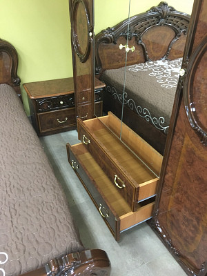 Шкаф 6-ти дв. 2,75 "Виктория" (МДФ) (Орех глянец/Шелкография) Dm/Rz - 3