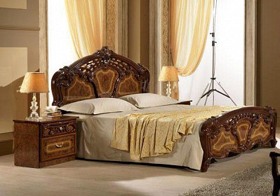 Спальный гарнитур 6 предм. "Виктория" (МДФ) (Орех глянец/Шелкография) Dm/Rz - 2