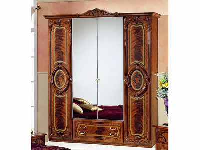 Спальный гарнитур 6 предм. "Виктория" (МДФ) (Орех глянец/Шелкография) Dm/Rz - 4