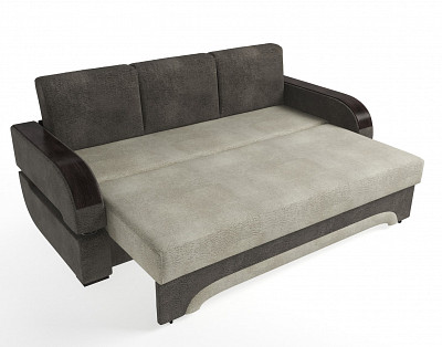 Диван Диего (мех.тик-так/Велюр Venus Latte (AT)/Велюр Venus Nut (AT)/Велюр Venus Nut (AT)/МДФ Венге - 2