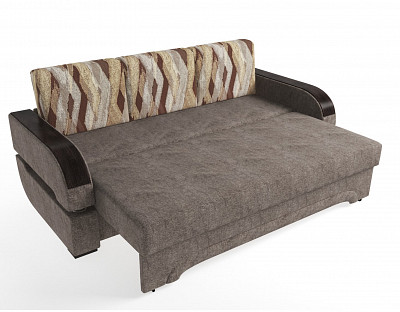 Диван-еврокнижка Диего (Рогожка Garcia Latte (AT)/Жаккард Granby Chocolate (AT)/МДФ Венге - 2