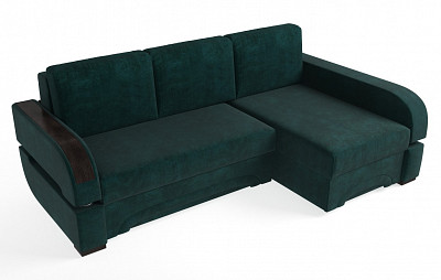 Диван угловой (универс.угол) Диего (Замша Sydney Atlantic (AT)/МДФ Венге) - 1