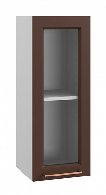 Шкаф высокий 300 "Йорк" (МДФ) (Шоколад/Стекло) /DSV/Kv/ВПС300 - 1