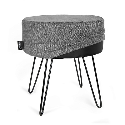 Банкетка ferro "Эмбер" (ZOOM RHOMBUS GREY/Металл черный) -Arb/Мт - 2