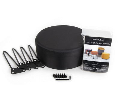 Банкетка ferro "Эмбер" (ZOOM RHOMBUS GREY/Металл черный) -Arb/Мт - 4