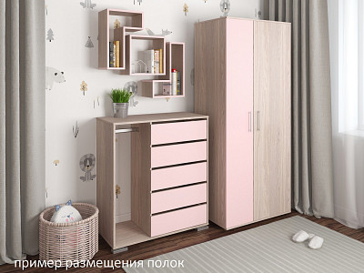 Полка навесная L "Лаворо" (Белый/Белый) D_Fh - 2