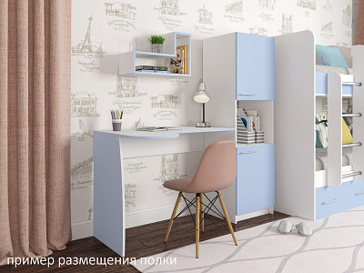 Полка навесная L "Лаворо" (Белый/Белый) D_Fh - 4