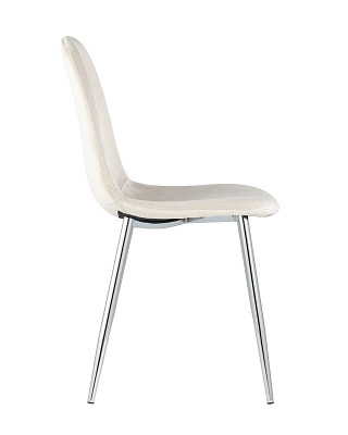 Стул "Лора" (Велюр Кремовый/Металл цвет Хром)/SG/Vl - 3