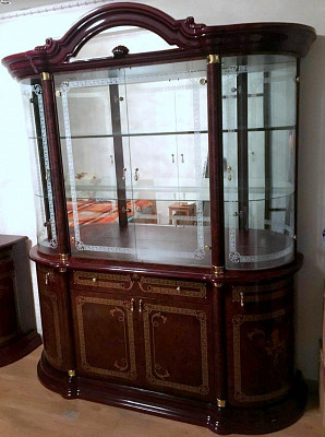 Гостиная plus "Виктория" (МДФ) (Могано глянец/Шелкография/Стекло) Dm/Rz - 2