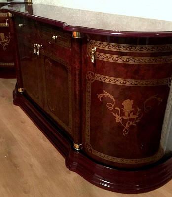 Гостиная plus "Виктория" (МДФ) (Могано глянец/Шелкография/Стекло) Dm/Rz - 3