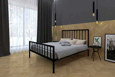 Кровать 1200 elephant "Ларго"(Металл Черная шагрень)-MS/Эл - 2