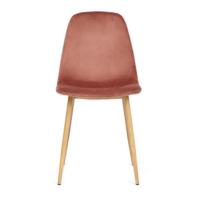 Стул "Фло" (Вельвет Коралловый/Металл имитация дерева) Tch/12660 - 2