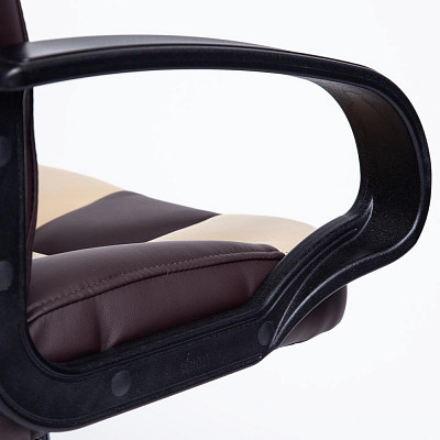 Кресло "Брэм" (Кожзам Коричневый/Кожзам Бежевый/Пластик Черный) Tch/2459 - 2