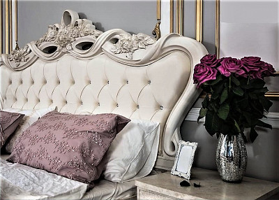 Кровать 1800 "Таис" (МДФ) (Корень ясеня/Патина/Лак/Бархат) UgAf - 4