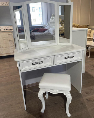 Банкетка S "Лейла" (Белый матовый) (Экокожа/Патина/Лак) UgMh - 2