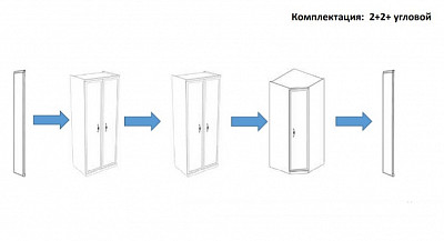 Шкаф угл. 93*93 с зерк. (штанга/полки) "Лейла" (Белый матовый) (МДФ/Патина/Лак) UgMh - 2