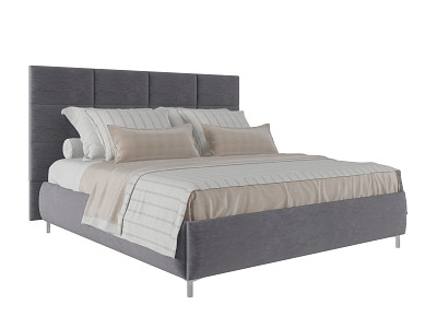 Кровать 180 мягк. Virginia (Велюр Opera Grafit (AT) - 2