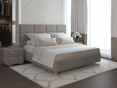 Кровать 120 мягк. Virginia (Велюр Opera Dove (AT) - 2