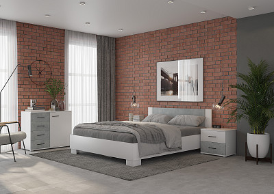 Тумба "Невада" (МДФ) (Белый/Бетон) /Gnt/Nv - 4