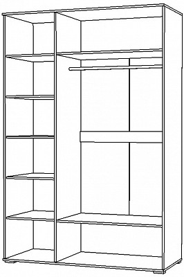 Шкаф 3-х дв. 1,5  "Милена" (МДФ) (Венге/Какао перламутр глянец/Зеркало) /Gnt/Нс - 2