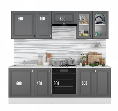 Шкаф 40 "Форд" (МДФ) (Графит Софт/Стекло) /Gnt/Ev/М31 - 4