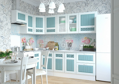 Шкаф 60 верхнее откр. "Прованс" (МДФ) (Арктик/Мурено) /Gnt/Km/М7 - 2