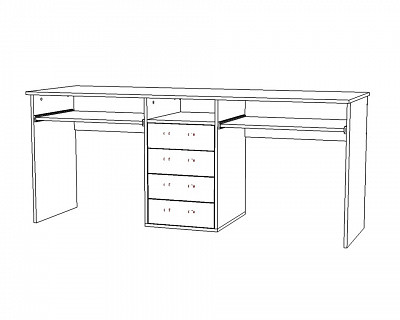 Письменный стол для двоих "Лаворо" (Анкор светлый/Розовый кварц) D_Aos - 2