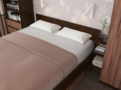 Спальный гарнитур 5 предм. 3200*2410 "Depo apart" (Венге/Индиана Эбони) D_Dp - 4