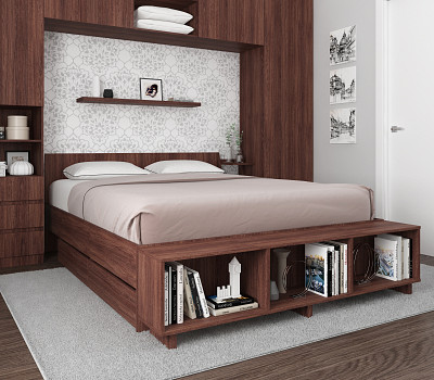 Тумба к изножью кровати "Depo apart" (Дуб Сантана) D - 2