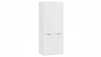 Шкаф 2х дверн. 0,9 "Gloss"(Белый глянец/Стекло )-Tr-Гл - 1