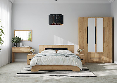 Кровать 1400 "Сеул" (Венге/Крафт золотой) /Gnt/Вг - 3