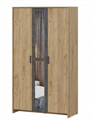 Шкаф 3-х дв.1,2 "Ромбус" (Дуб золотой / Камень тёмный) SV/NNM - 2