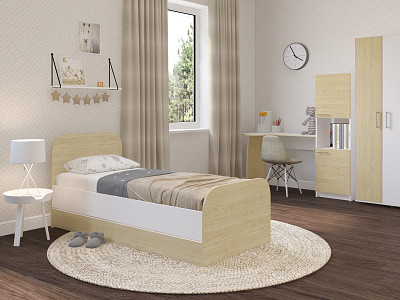 Кровать 800 "Лаворо" (Белый/Пикард) D_Isl - 2