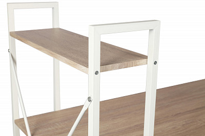 Стол компьютерный со стеллажом "Барн" (МДФ Светлый дуб/Металл белый) Tch/15248 - 4